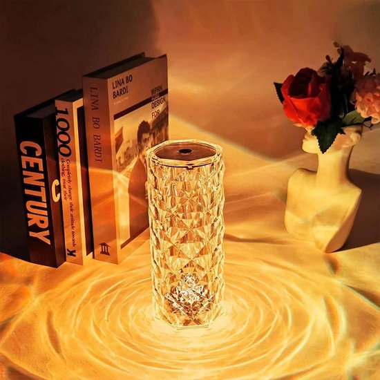 451 : Crystal diamond lamp rose effect usb + remote