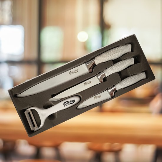 Całkowicie białe noże kuchenne ceramiczne 4 el SWISS HOME