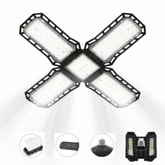 Lampa LED składana o wysokiej mocy do garażu, magazynu i warsztatu