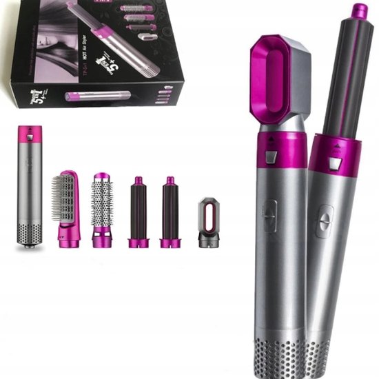 387 : Hair set brush curler dryer 5in1