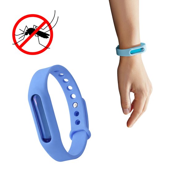 Silikonowa Bransoletka Odstraszająca Komary | Naturalna Ochrona Przed Owadami - Niebieski