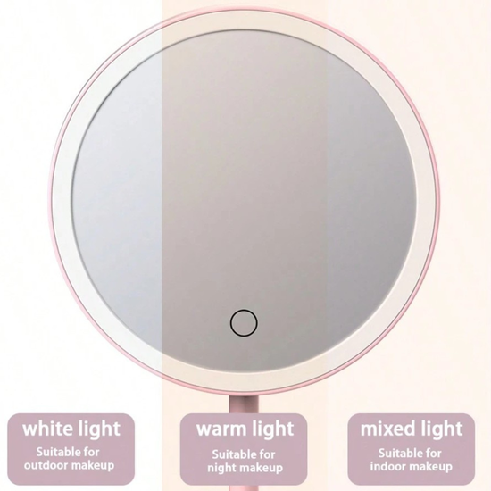 107 : Cosmetic make-up mirror with tricolor LED light