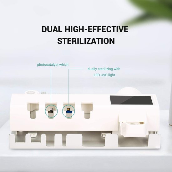 Sterylizator do szczoteczek ze światłem UV, automatyczny dozownik pasty