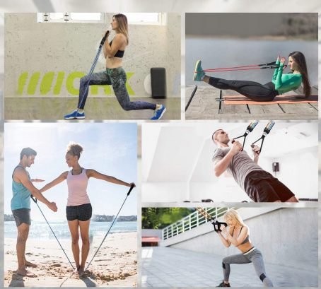 179 : Set of 5 resistance rubber for training exercises