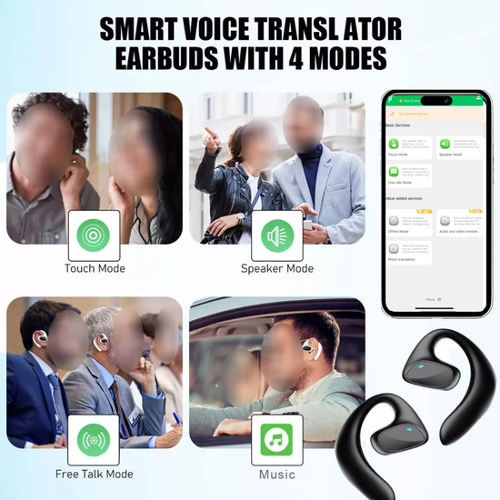7017 : 2-in-1 AI Translation Earphones & Wireless Music Earbuds