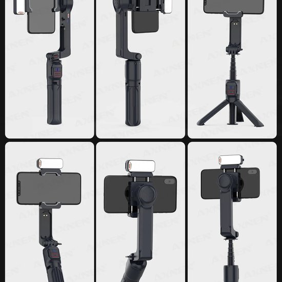 6034 : 2-axis gimbal stabilizer & selfie stick | removable fill light A10