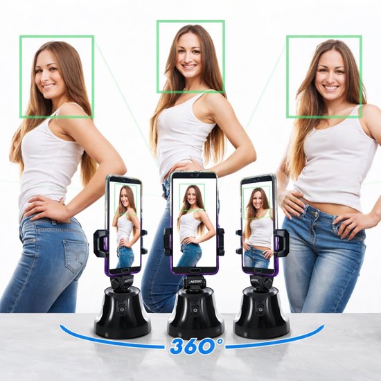 044 : 360° smart rotating phone holder with face tracking