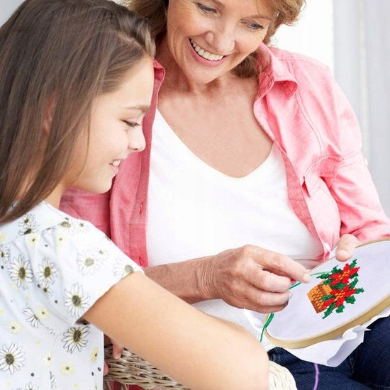 024 : Embroidery Starter Kit – 100 Color Threads, Hoops, Needles & Cross Stitch Tools Set for Beginners