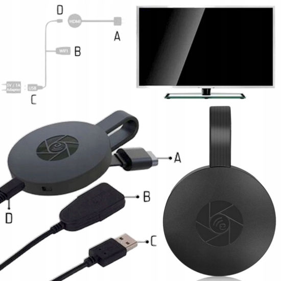 484 : Chromecast TV cast streaming device 4K – black