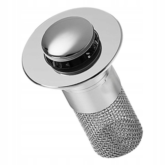 521 : Sink drain stopper with removable stainless steel filter basket