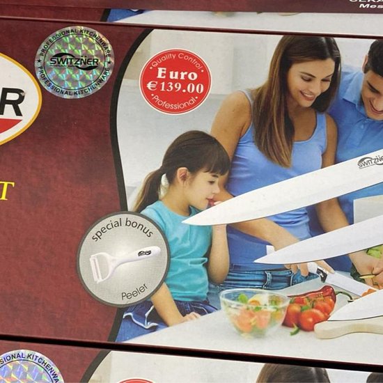 446-2 : white ceramic kitchen knives 4 pieces  SWISS HOME