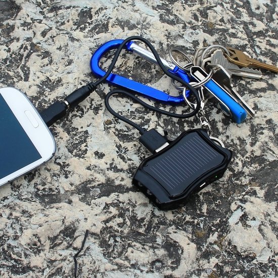 413 : Solar powerbank keychain flashlight 1200 mah