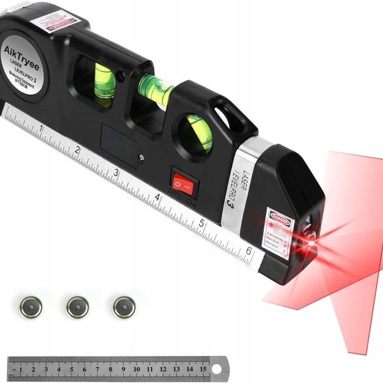 Poziomnica laserowa z miarą 250cm laser led
