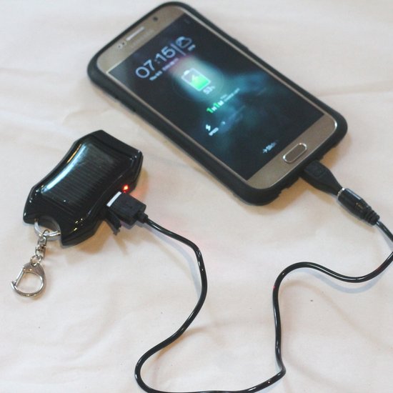 413 : Solar powerbank keychain flashlight 1200 mah