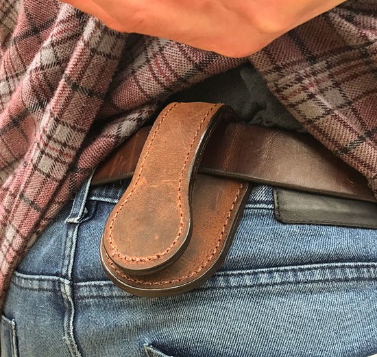 Portmonetka z prawdziwej skóry do samoobrony - czarna