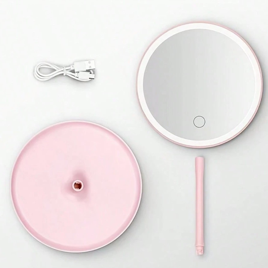 107 : Cosmetic make-up mirror with tricolor LED light