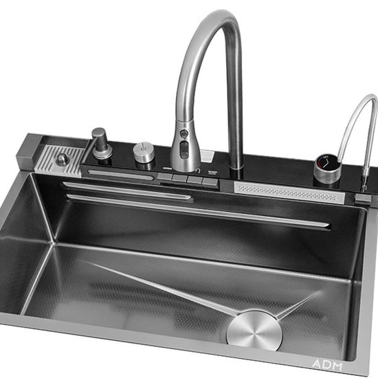 535 : ADM Smart kitchen sink with pull-out faucet