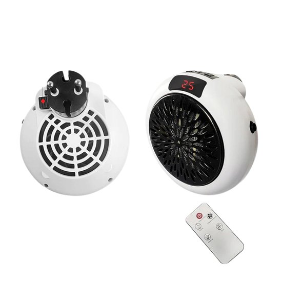 137-1 : Portable Wall Mini Electric Heater 900W with Remote Control- White