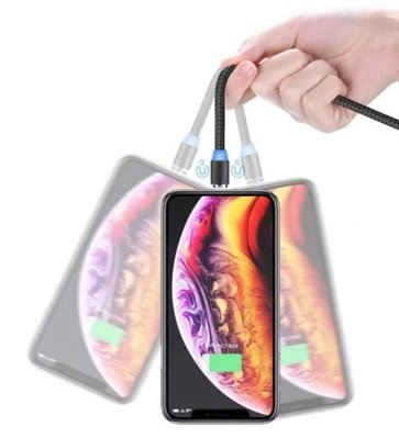 212 : Magnetic Fast Charging Cable | 3-in-1 micro USB, TPC, Lightning