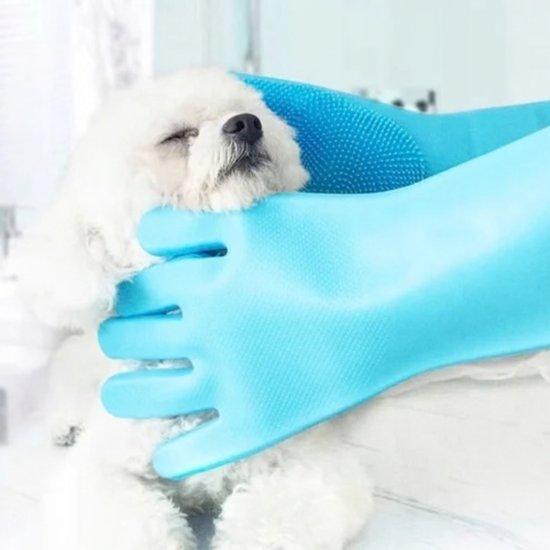 074-1 : Multipurpose silicone scrubbing gloves-blue