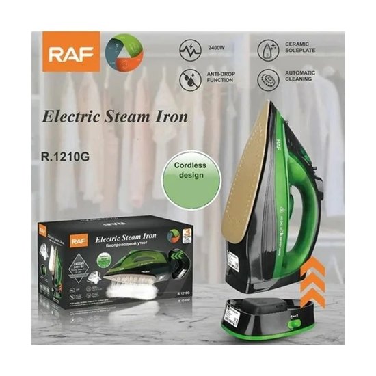 483-1 : Cordless Electric Steam Iron 2400W With Ceramic Soleplate - Green