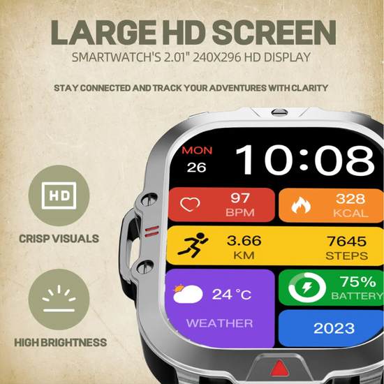 6093 : Smartwatch V17 waterproof | built-in flashlight