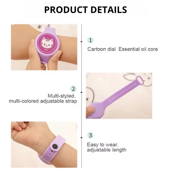 064-8 : Watch Band For Children Mosquito against - light pink