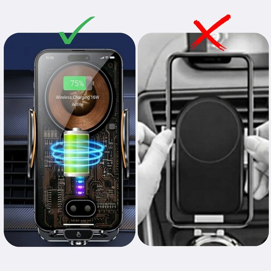 15w uchwyt samochodowy na telefon z bezprzewodowym ładowaniem
