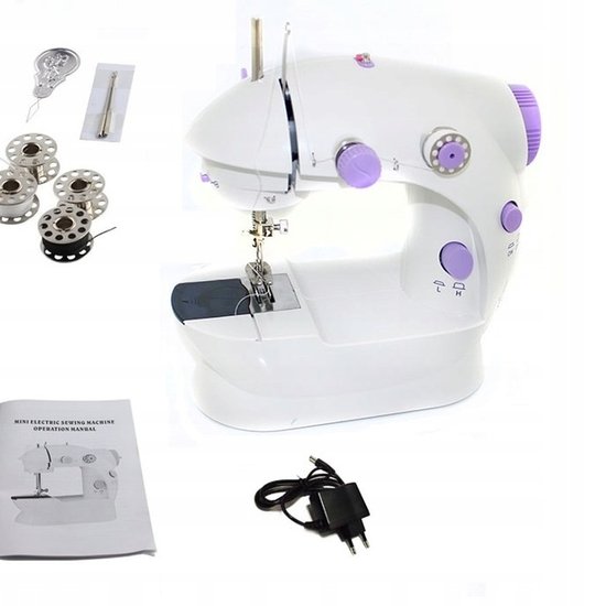 229 : Mini electric sewing machine – portable with pedal, lighting & accessories