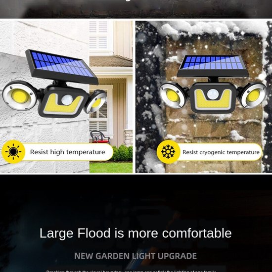 099 : Triple solar lamp with motion and dusk sensor