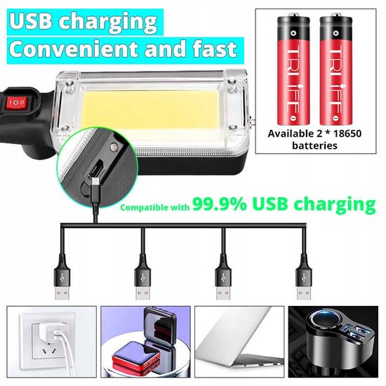 103 : Workshop lamp 3in1 led cob battery