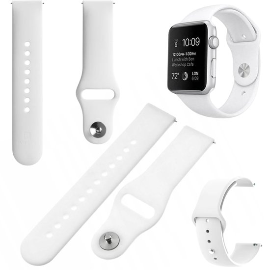 Wytrzymały silikonowy pasek do zegarka-biały