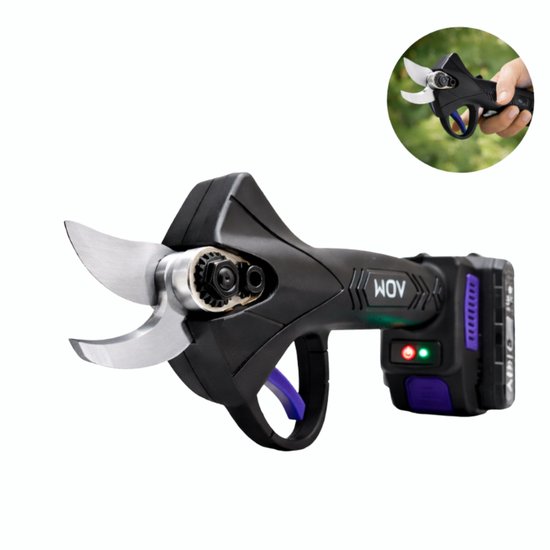 466-1 : ADM Cordless electric pruner for tree branches with 2 batteries 21V-Purple