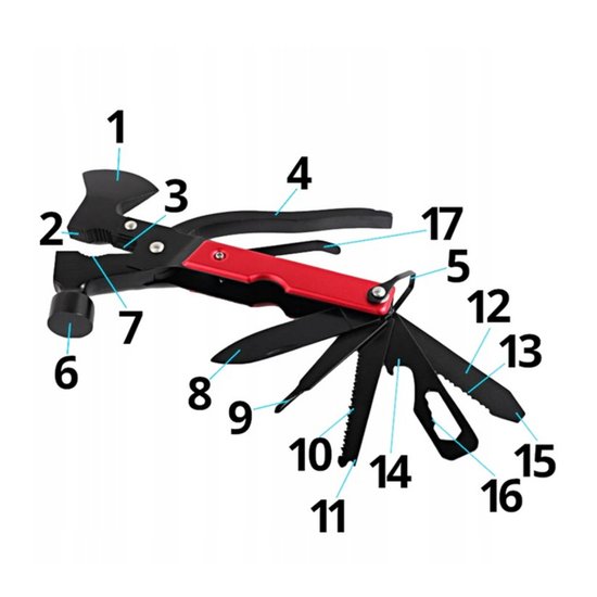 2138 : 17-in-1 Multitool Axe Hammer