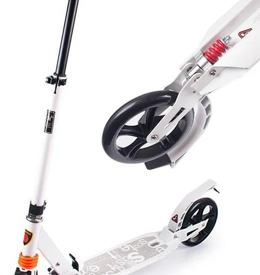 Składana hulajnoga, hamulce zwykłe-biała