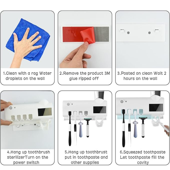 032 : Toothbrush Sterilizer with Toothpaste Dispenser