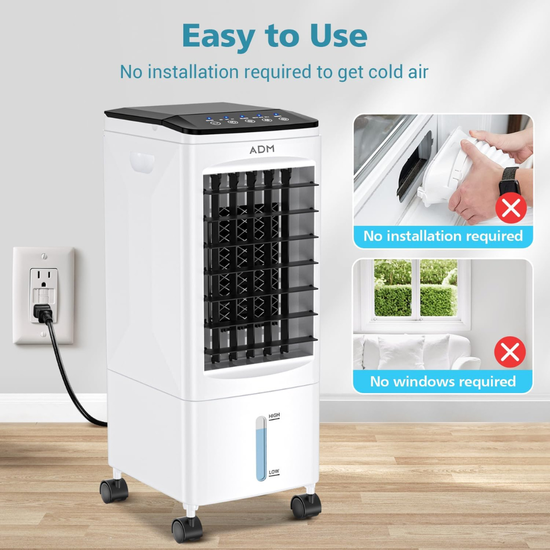 540 : ADM 3-in-1 smart portable air cooler – cooling, fan & humidifier