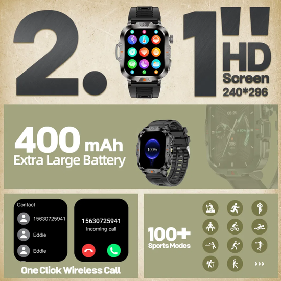 6093 : Smartwatch V17 waterproof | built-in flashlight