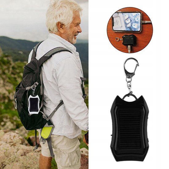 413 : Solar powerbank keychain flashlight 1200 mah