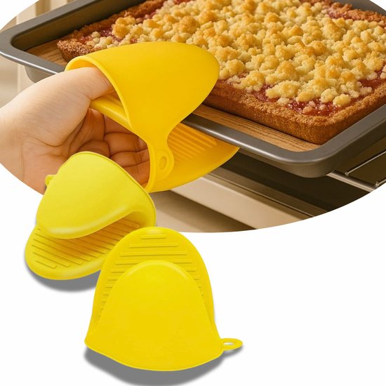 Silikonowe rękawice kuchenne żaroodporne | 2 szt.-Żółty