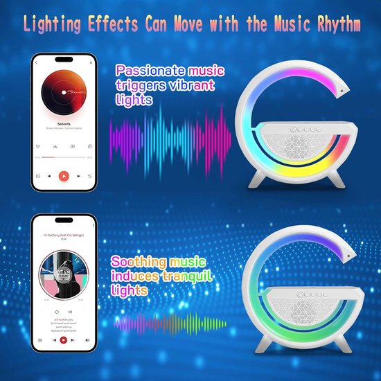 500 : LED Lamp with Charger QI and Bluetooth Speaker