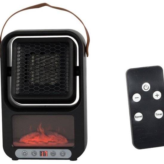 6073 : Portable Electric heater with LED Fireplace | Remote included