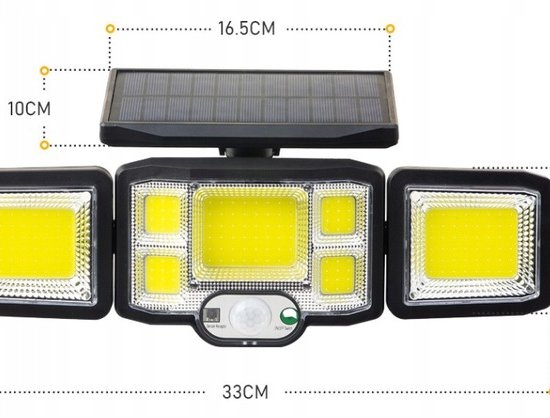 376 : Solar lamp 204 cob separate panel + remote control