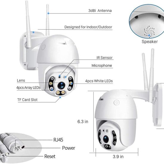 294 : Smart rotating outdoor IP camera | Full HD, night vision, waterproof