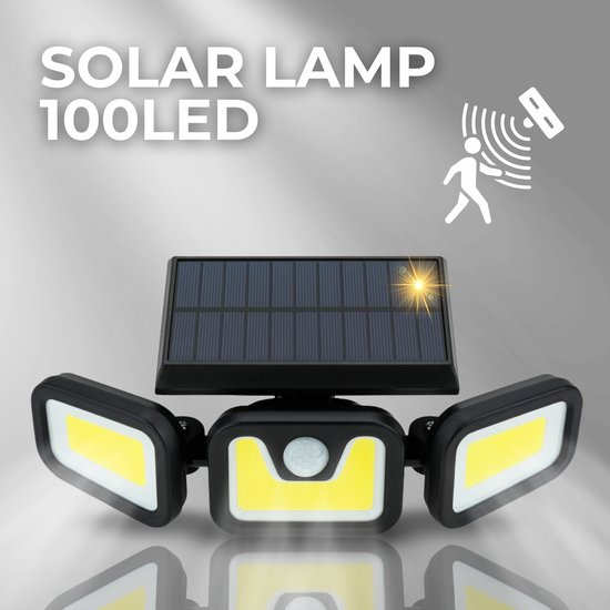 Halogen SOLARNY Lampa 100LED Czujka Ruchu Zmierzchu