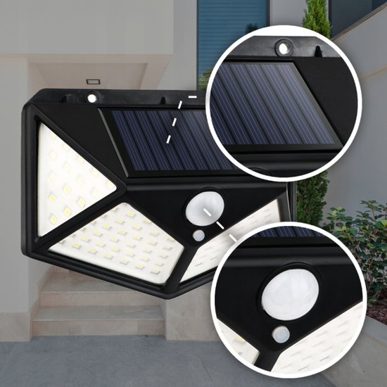 012 : Solar led lamp motion sensor wall lamp black sh-100