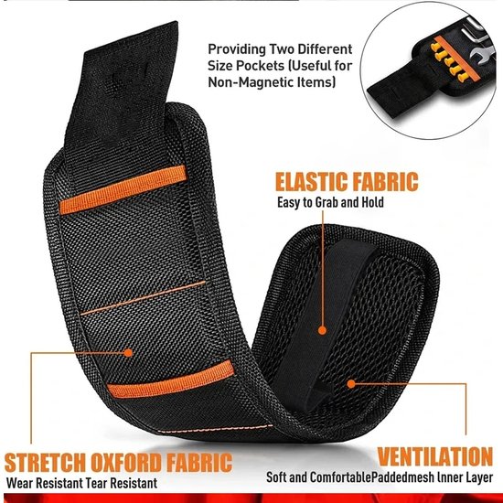 534 : Magnetic wrist band for tools | bits, drills, nails