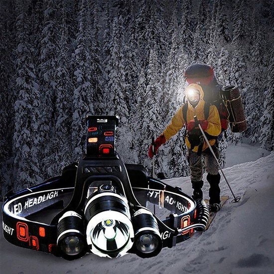 Mocna latarka czołowa 3 x led t6 cree czołówka