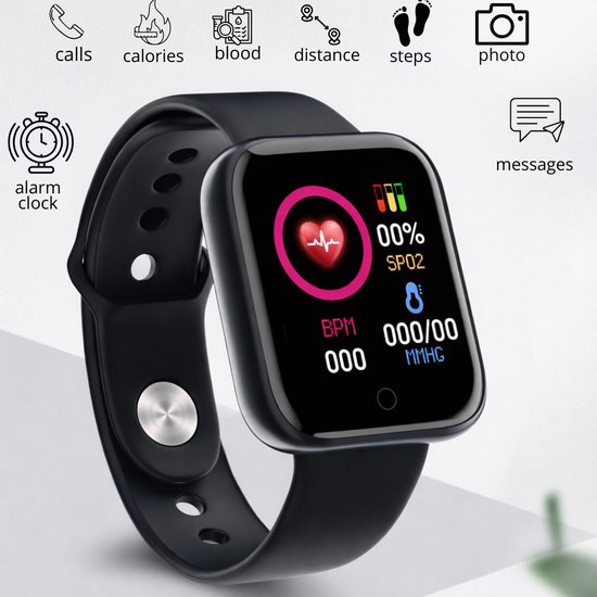 Smartwatch D20S 2021 | Unisex, pulsometr, duży wyświetlacz