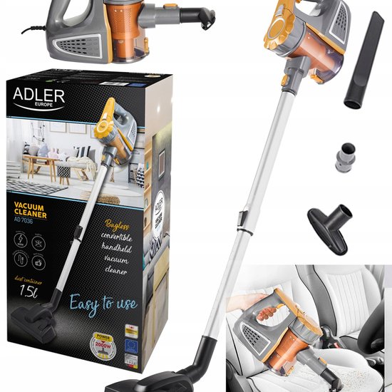 AD 7036 : Vertical Vacuum Cleaner – Manual Bagless Adler